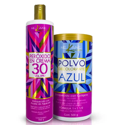 [7502260490100] DECOLORANTE TARRO 500G NEKANE AZUL + PEROXIDO 30V 900ML