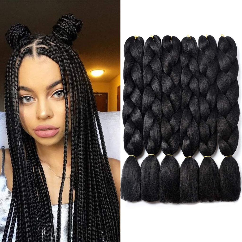 TRENZA KANEKALON NEGRO AZULADO (LEE BIEN)